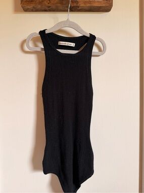Abercrombie & Fitch Black Ribbed Tank Sweater Bodysuit